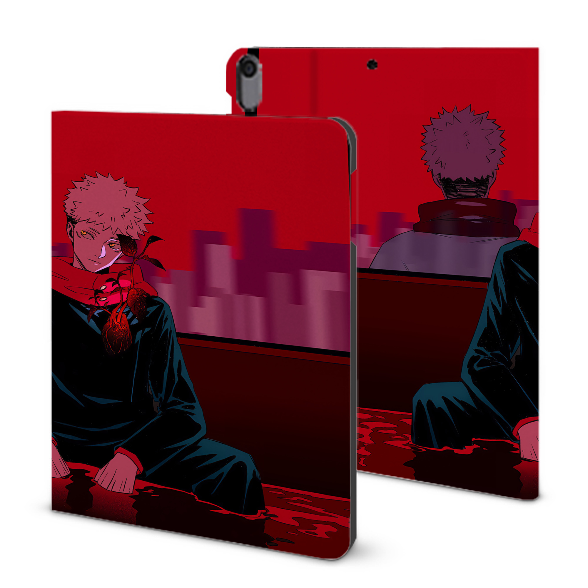 （画像用） 呪術廻戦 Jujutsu Kaisen IPad ケース ブック型 PUレザー TPU 耐衝撃 軽量 薄型 ペン収納なし 全面保護 IPad 各モデル対応